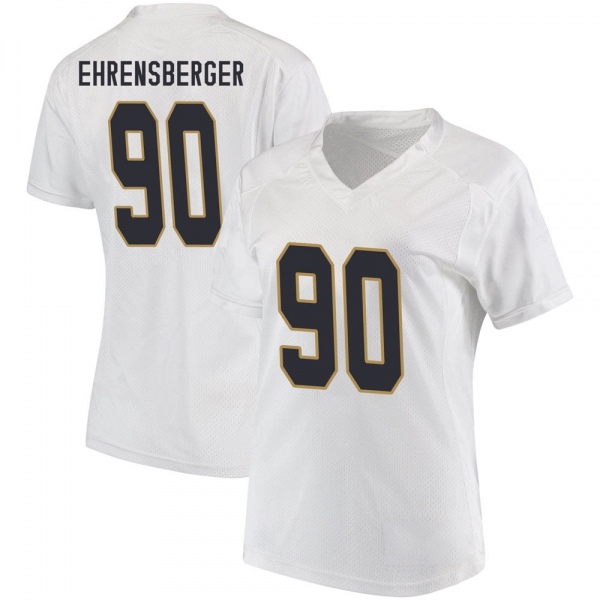 Alexander Ehrensberger Notre Dame Fighting Irish NCAA Women's #90 White Game College Stitched Football Jersey EDM5255GQ